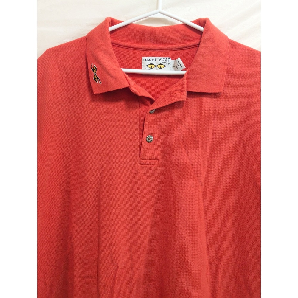 Snake Eyes Red Short Sleeve Golf Polo Shirt Mens Size Large Cotton Canadaβ - Picture 2 of 8